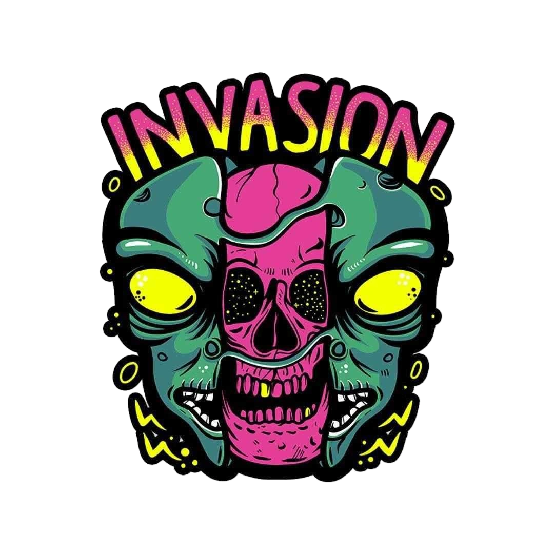 Alien Invasion Sticker